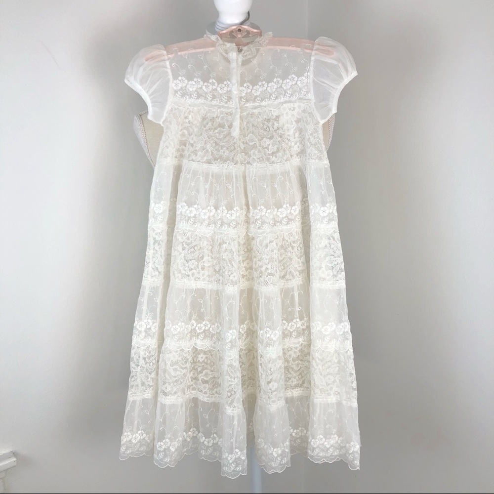 Handmade White Lace Special Occasion Dress - Picture 2 of 11